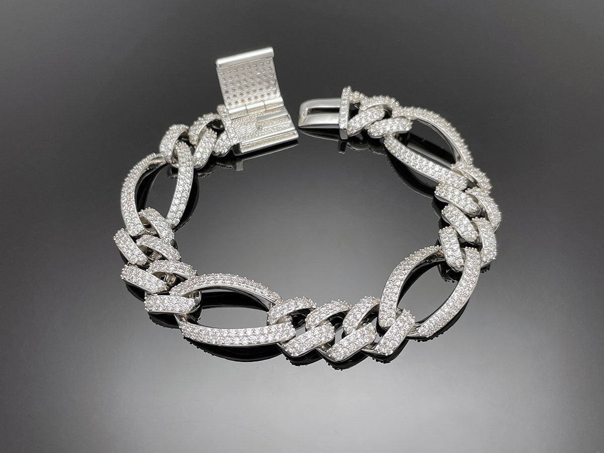 Iced Figaro Chain Bracelet
