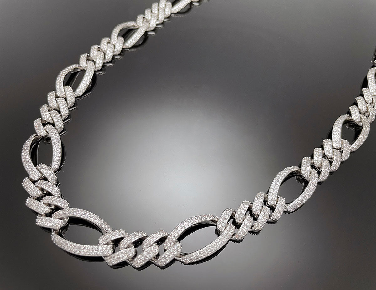 Iced Figaro Chain Necklace