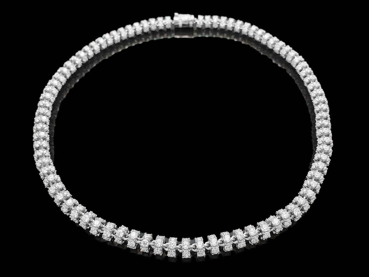 Iced Royal Chain Necklace Sterling Silver