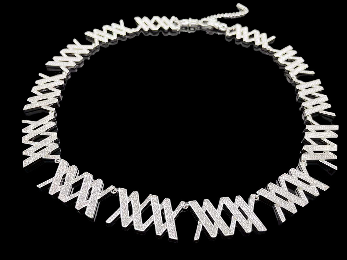 Iced WOOING Logo Chain Necklace
