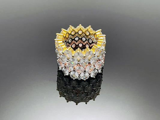 4prong 4mm Compass Layered Ring