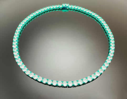 Color Tennis Chain Necklace with New Clasp Candy Mint