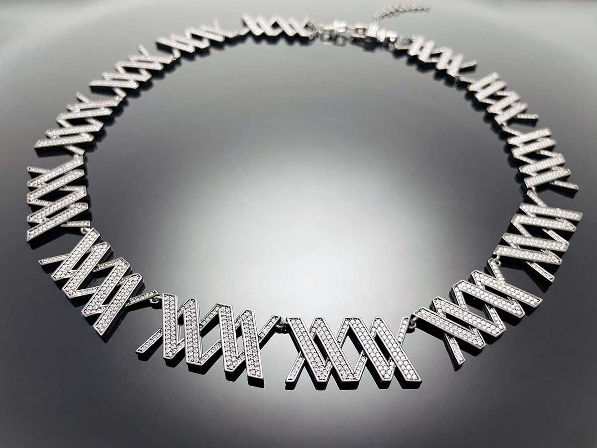 Iced WOOING Logo Chain Necklace