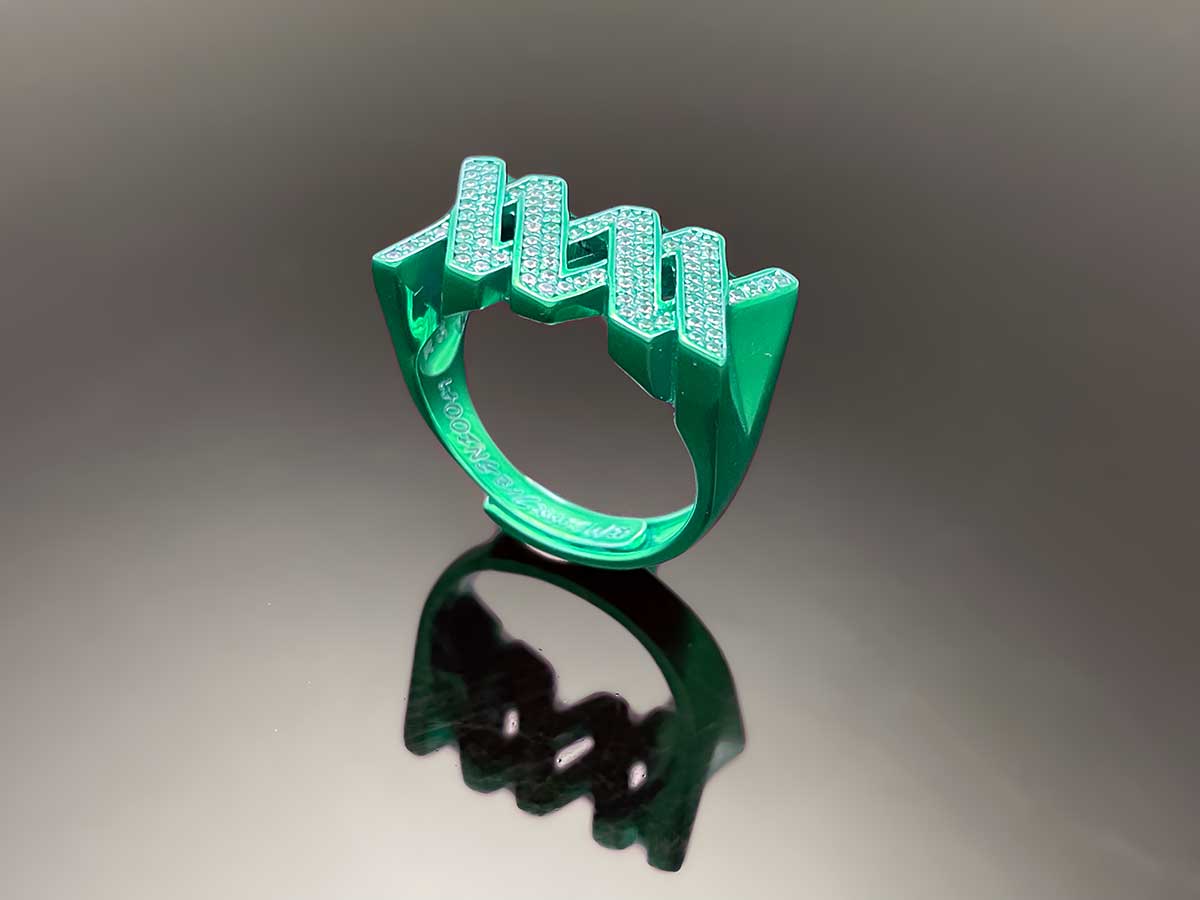 Iced WOOING Logo Ring