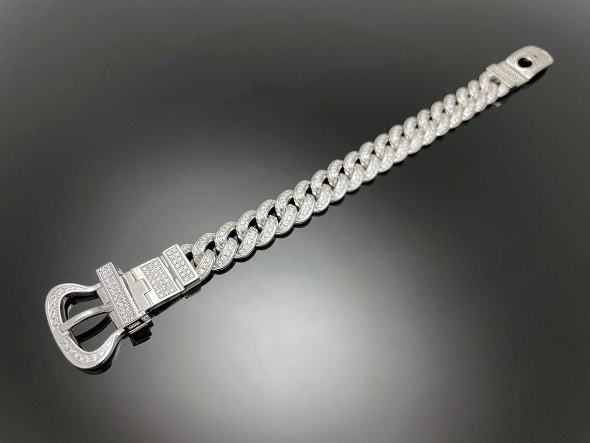 Iced Belt Buckle Cuban Bracelet