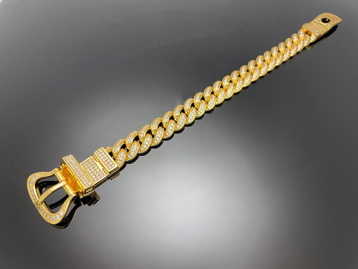 Iced Belt Buckle Cuban Bracelet
