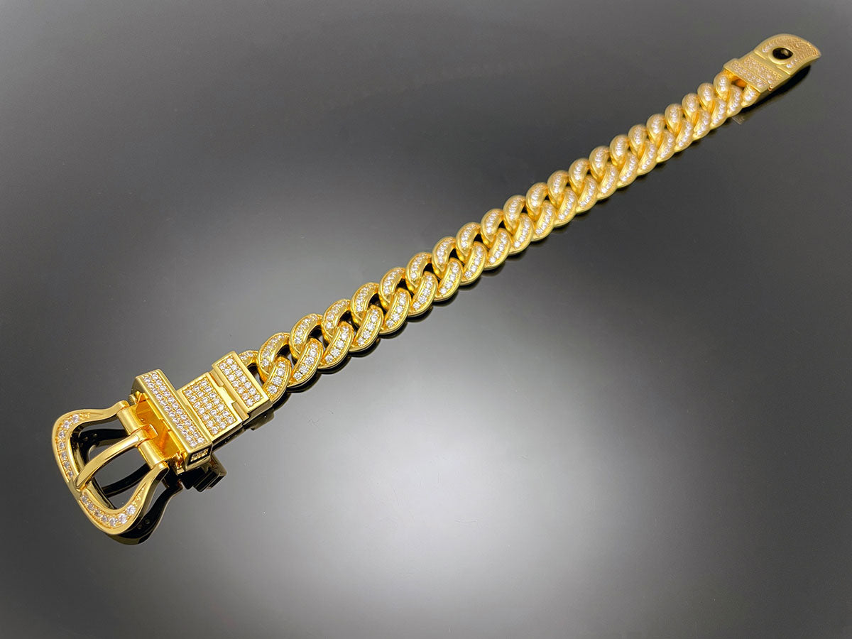 Iced Belt Buckle Cuban Bracelet