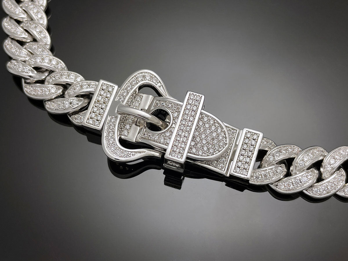 Iced Belt Buckle Cuban Bracelet