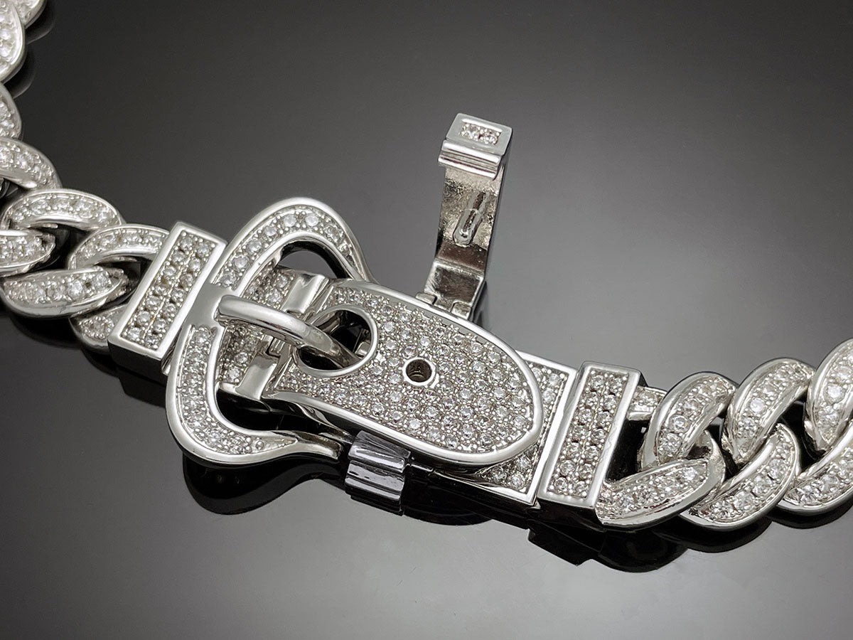 Iced Belt Buckle Cuban Bracelet