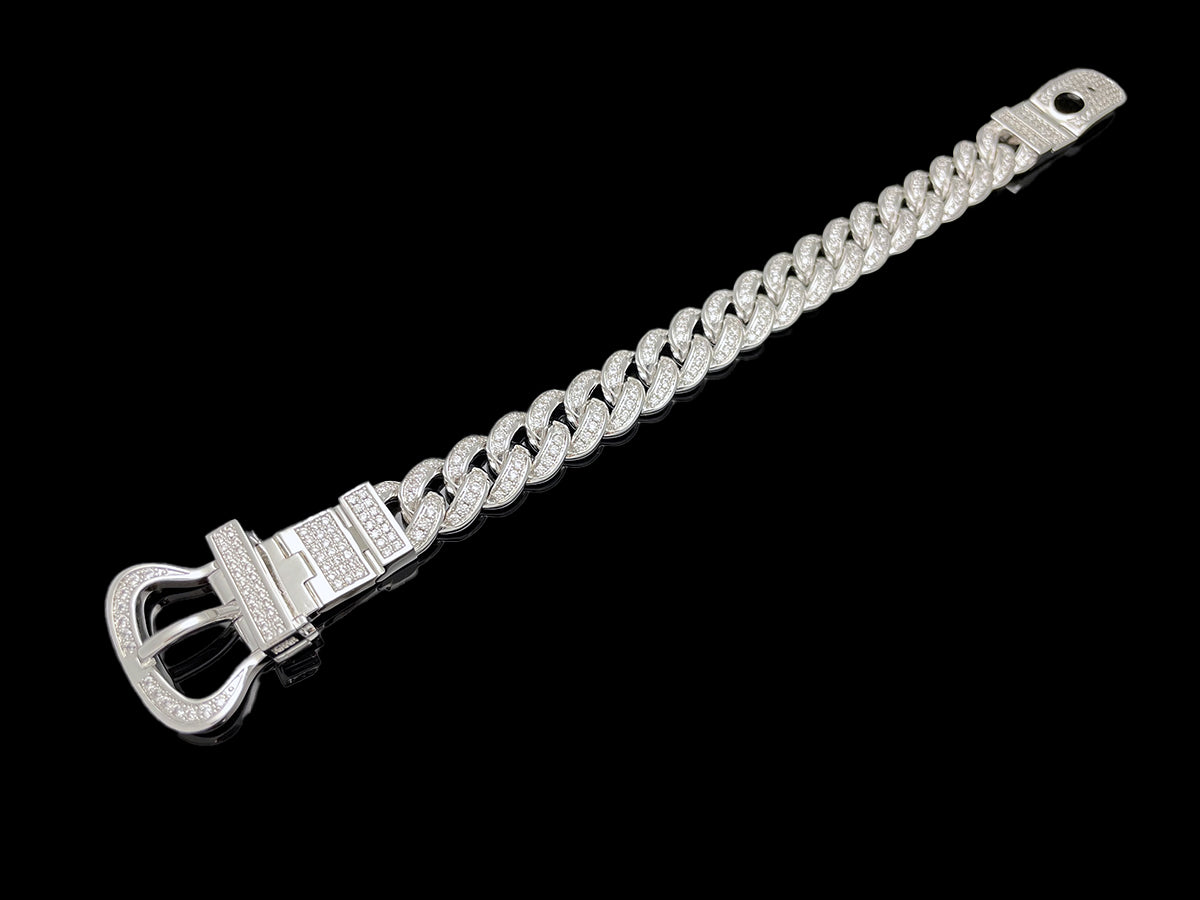 Iced Belt Buckle Cuban Bracelet