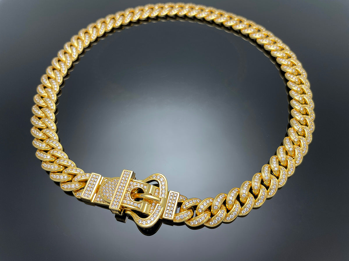 Iced Belt Buckle Cuban Necklace