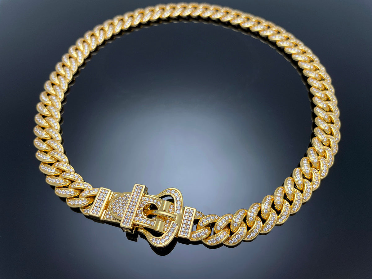 Iced Belt Buckle Cuban Necklace