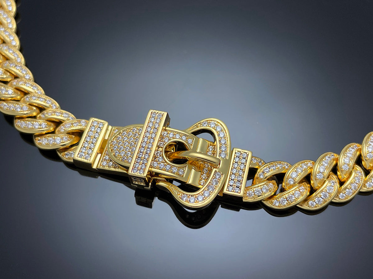 Iced Belt Buckle Cuban Necklace