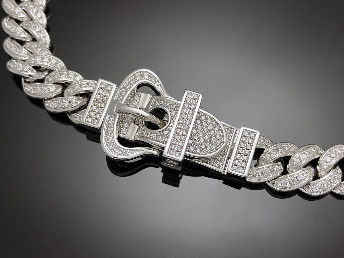 Iced Belt Buckle Cuban Necklace