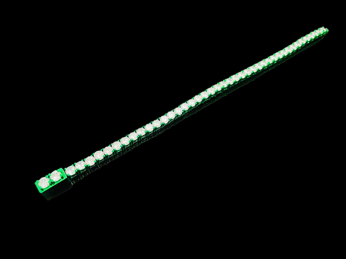 Color Tennis Chain Bracelet with New Clasp Candy Green