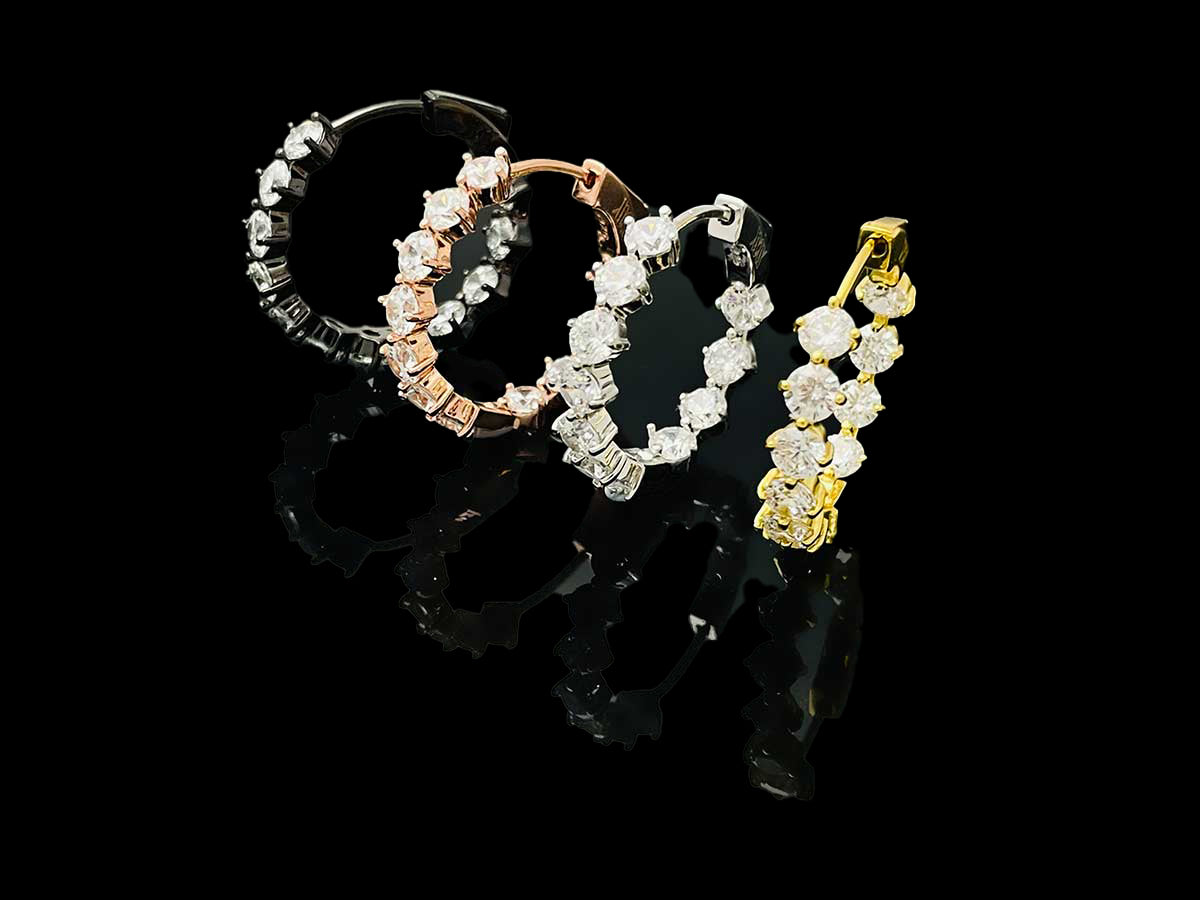 Compass Hoop Earring 4mm