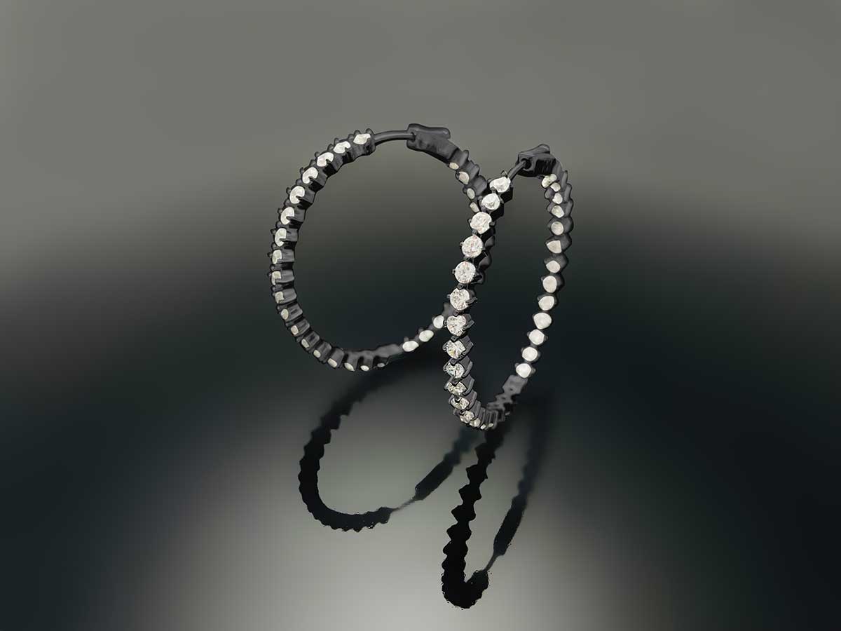 Compass Hoop Earring 3mm
