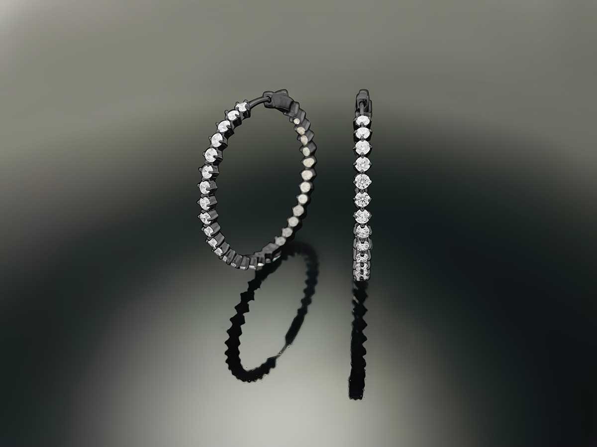 Compass Hoop Earring 3mm
