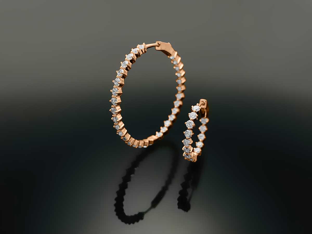Compass Hoop Earring 3mm