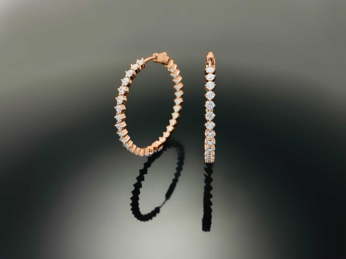 Compass Hoop Earring 3mm