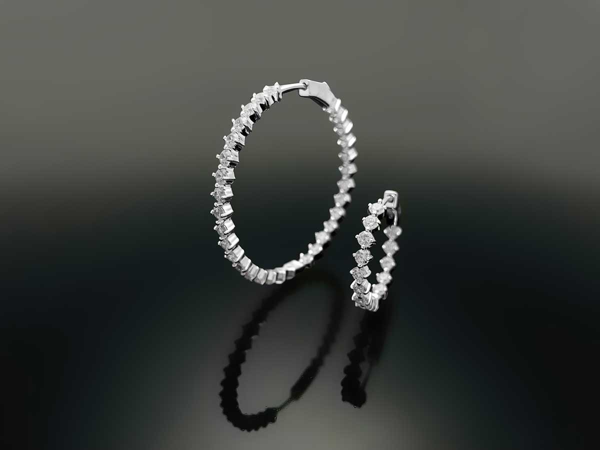 Compass Hoop Earring 3mm