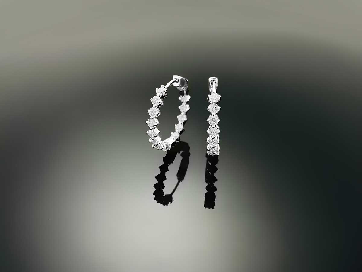 Compass Hoop Earring 3mm