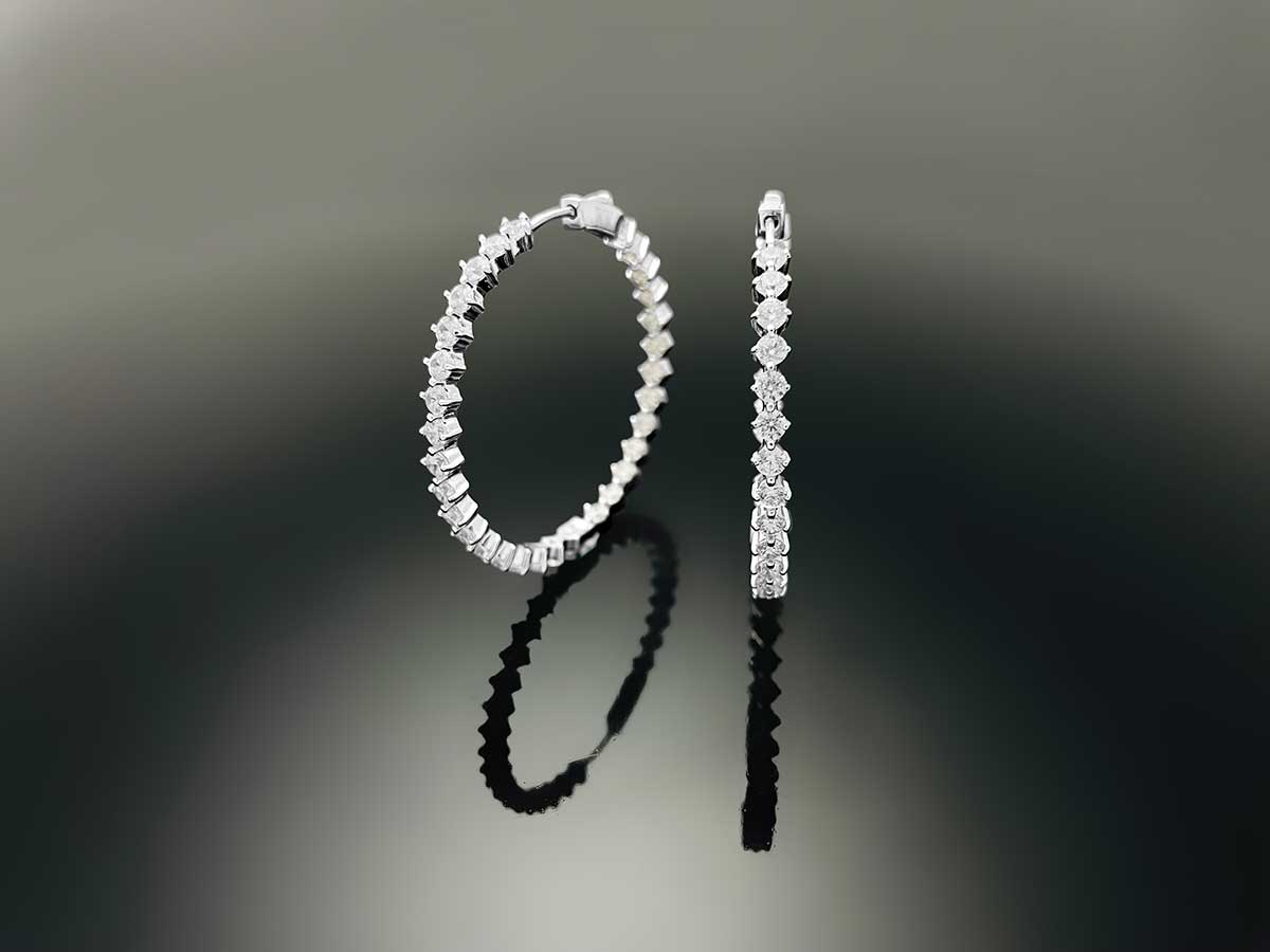 Compass Hoop Earring 3mm