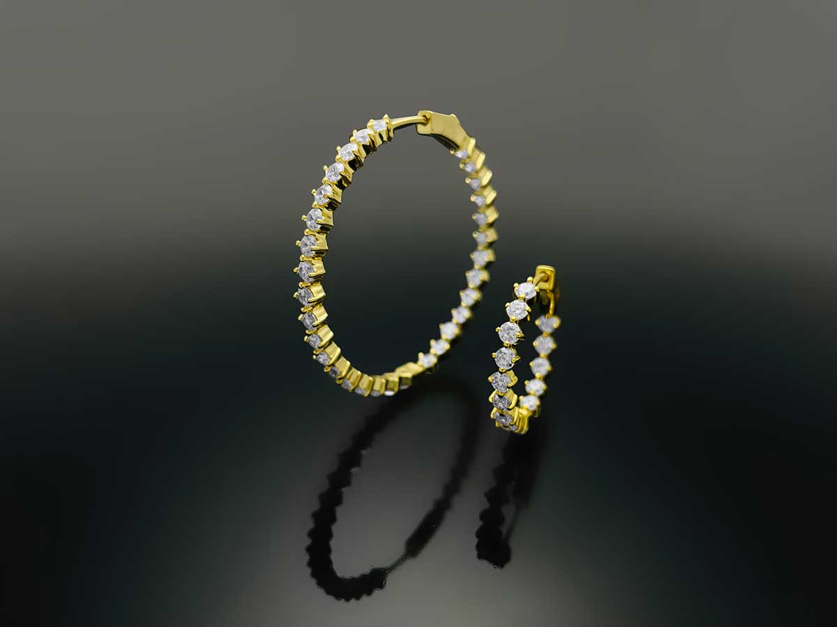 Compass Hoop Earring 3mm
