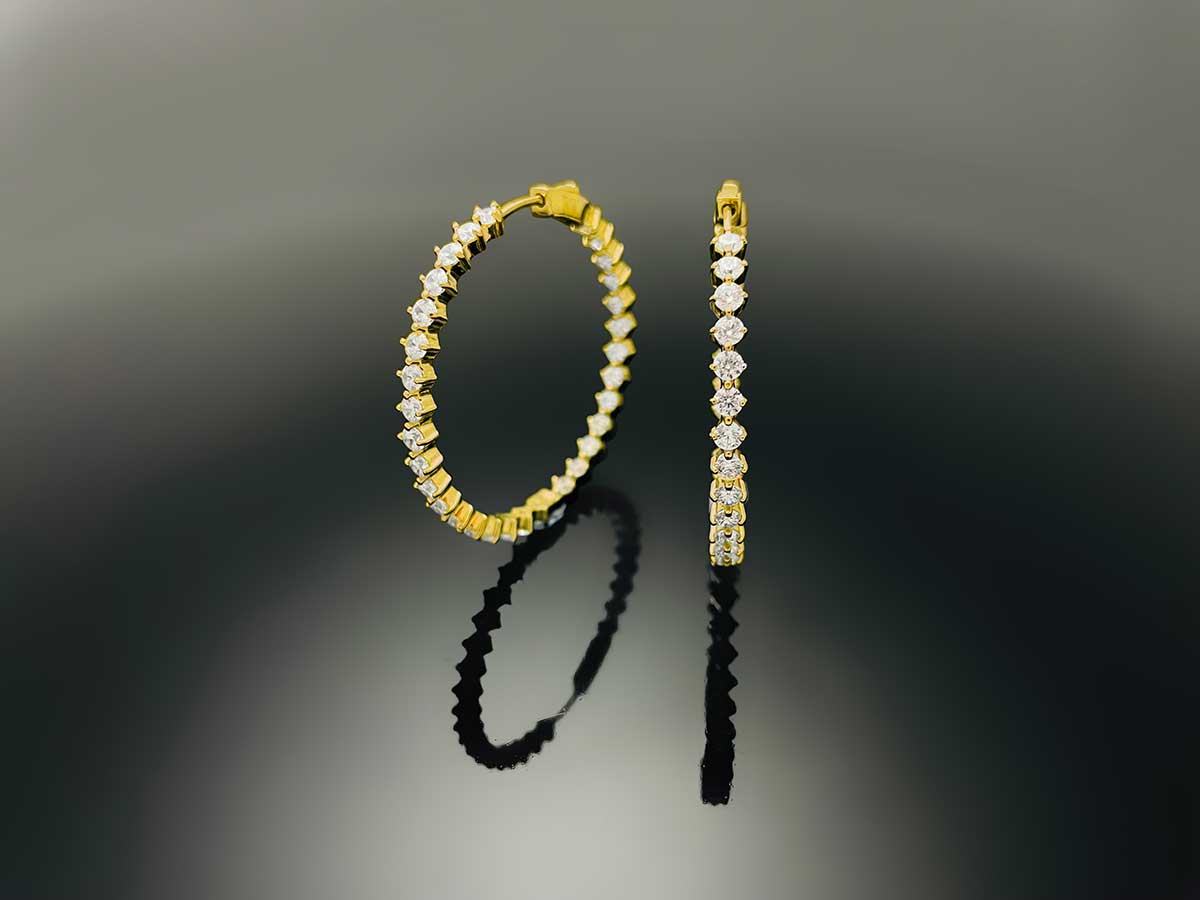 Compass Hoop Earring 3mm