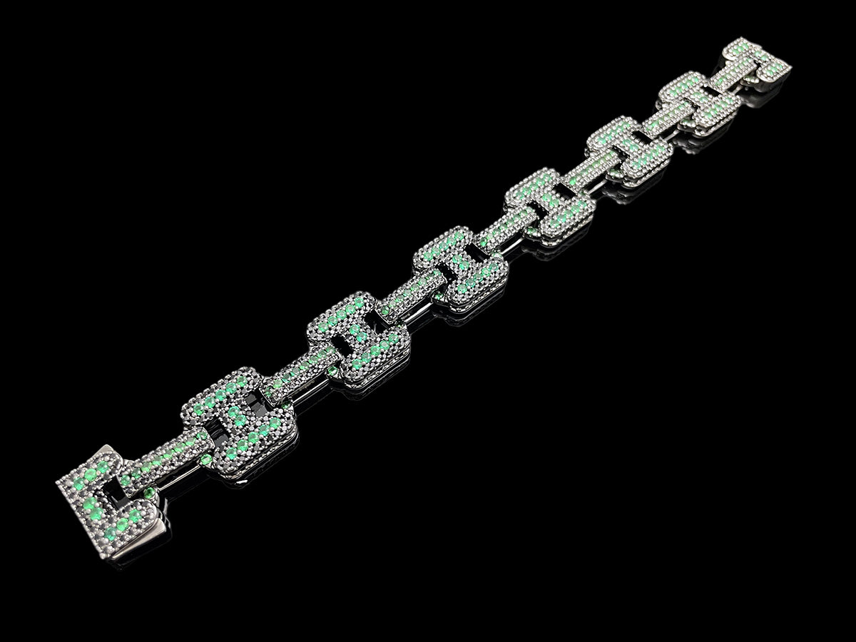 Iced H Chain Bracelet