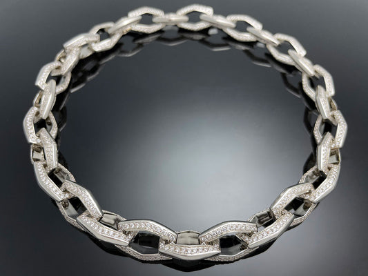 Iced Hexagon Chain Necklace