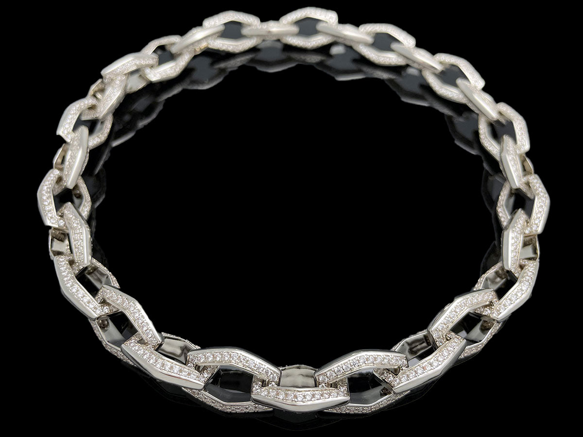 Iced Hexagon Chain Necklace