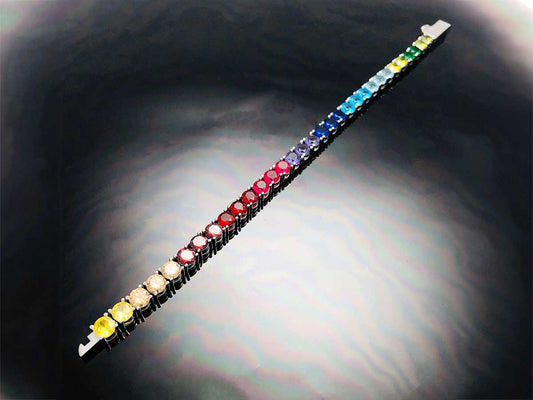 Made to Order - Multi Color Rainbow Tennis Chain Bracelet
