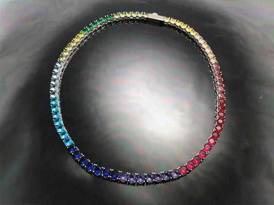Made to Order - Multi Color Rainbow Tennis Chain Necklace
