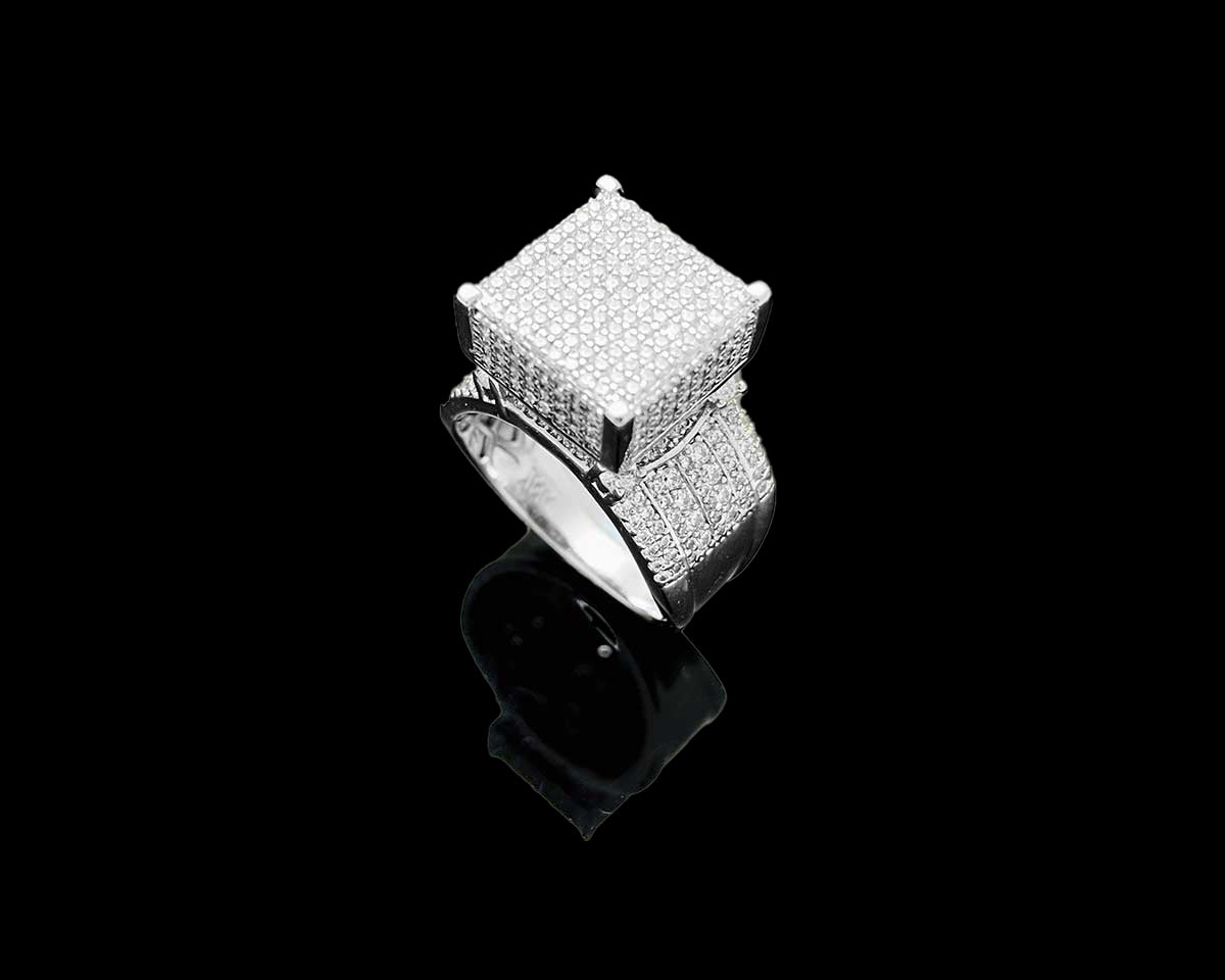 Square Diamond Pave Ring