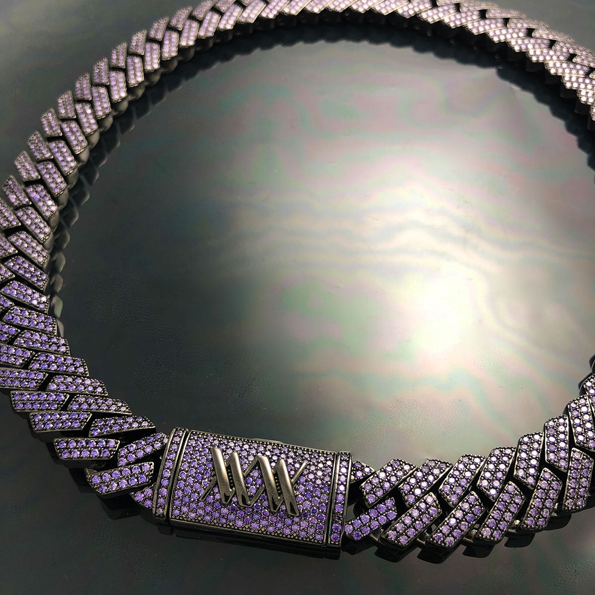 Miami Cuban Necklace Color Stone