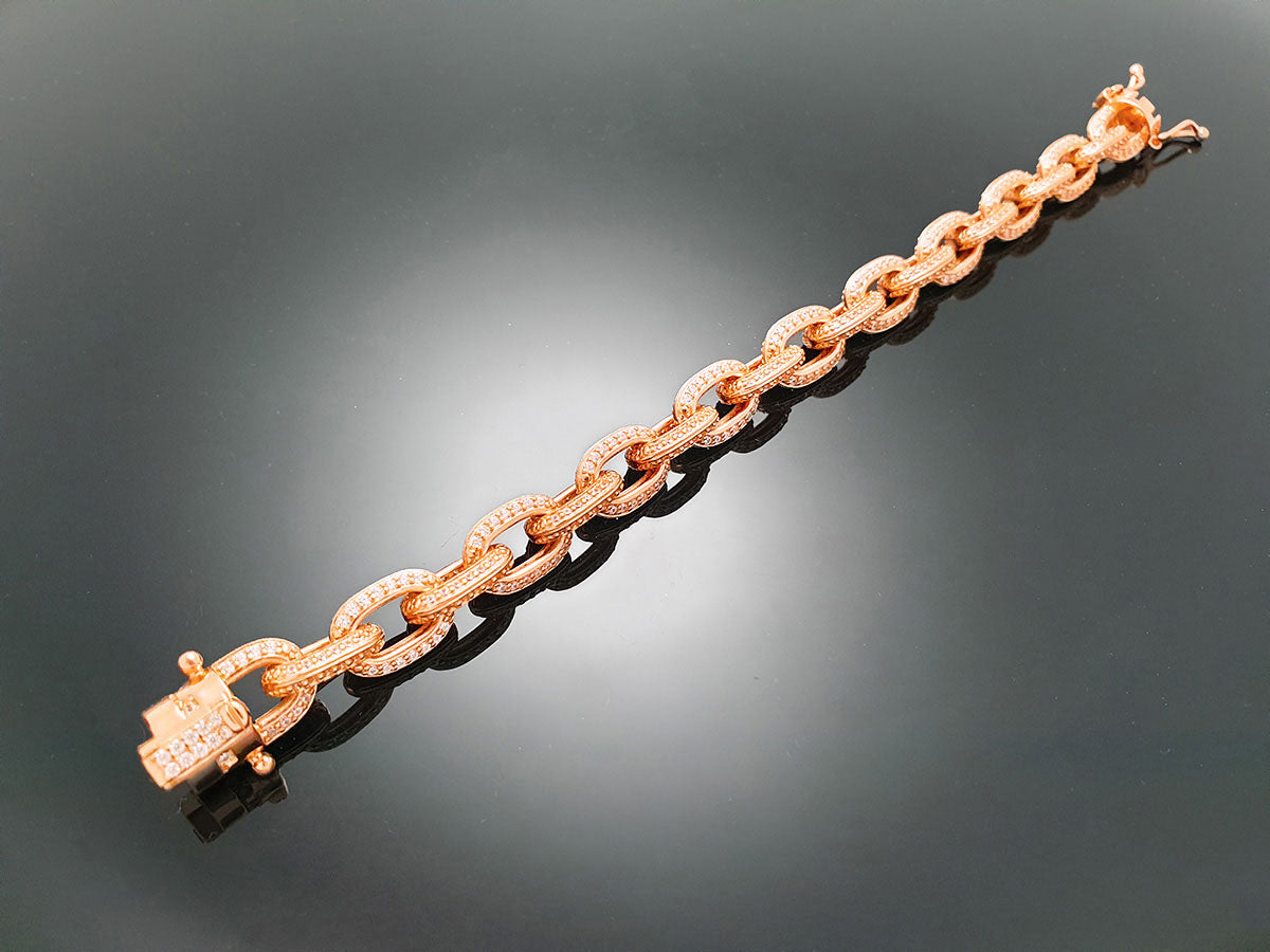 Iced Edge Oval Chain Bracelet