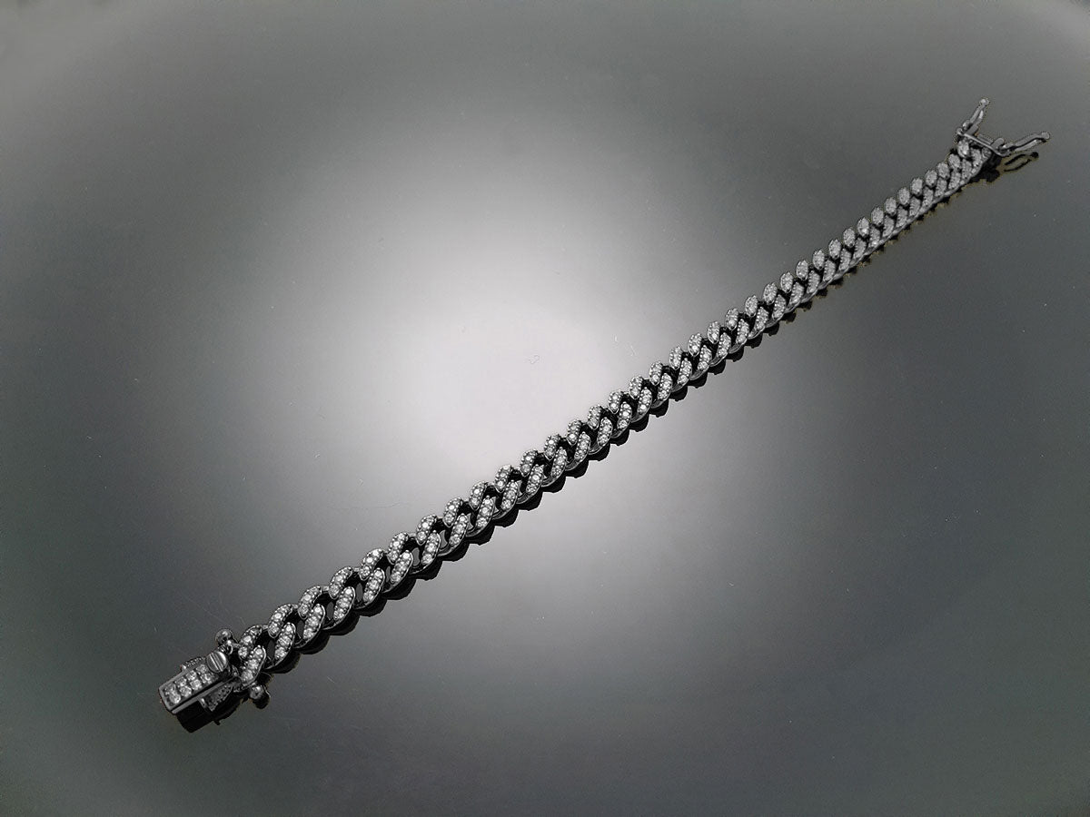 Iced Mini Cuban Chain Bracelet Sterling Silver