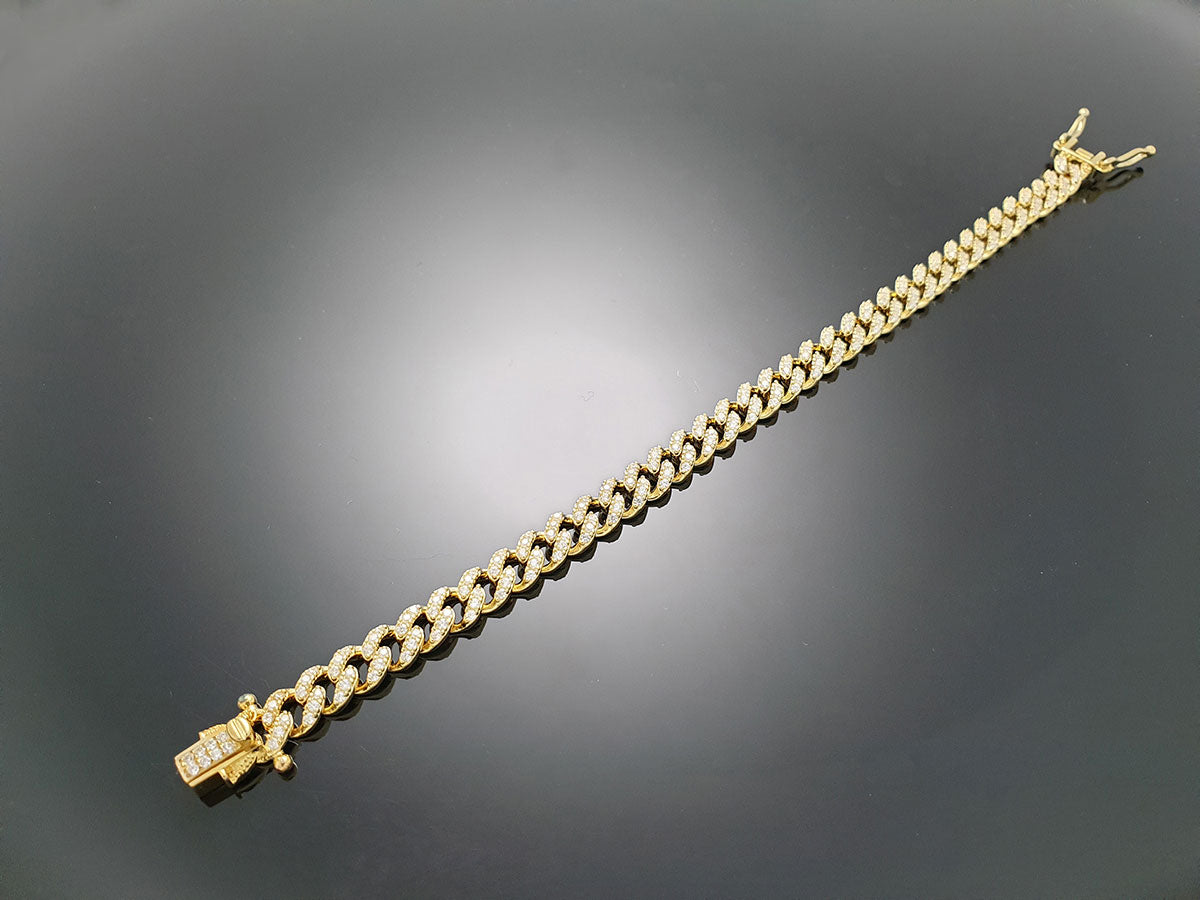 Iced Mini Cuban Chain Bracelet Sterling Silver