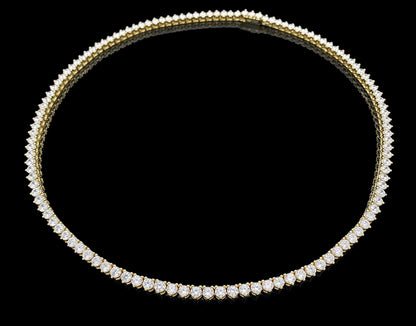 Sterling Silver Tennis Necklace 3prong 3mm with New Clasp