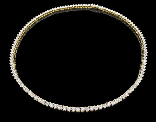 Sterling Silver Tennis Necklace 3prong 3mm with New Clasp
