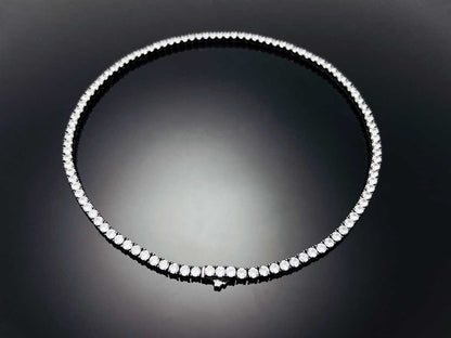 Sterling Silver Tennis Necklace 4prong 3mm with New Clasp