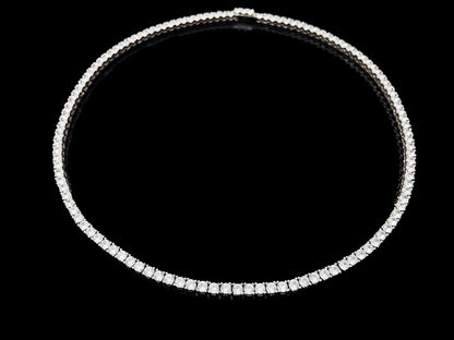 Sterling Silver Tennis Necklace 4prong 3mm with New Clasp