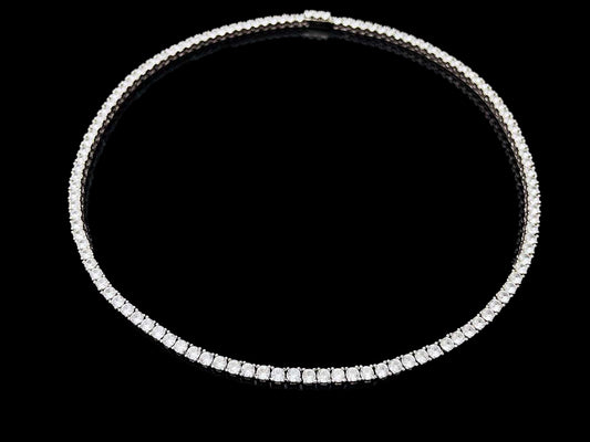 Sterling Silver Tennis Necklace 4prong 3mm with New Clasp