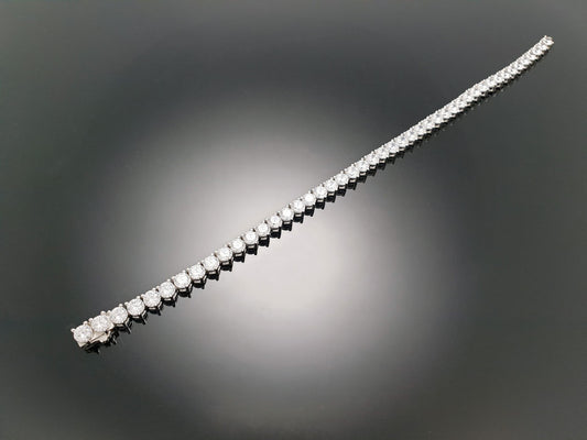 Sterling Silver Tennis Bracelet 3prong 4mm with New Clasp (JK)