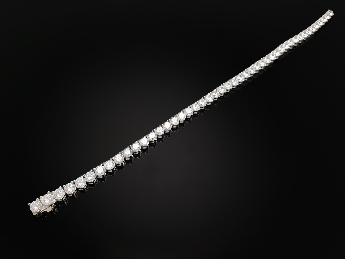 Sterling Silver Tennis Bracelet 3prong 4mm with New Clasp (JK)