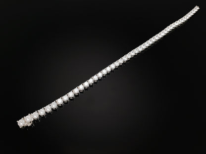 Sterling Silver Tennis Bracelet 3prong 4mm with New Clasp (JK)