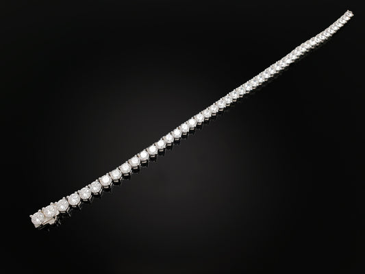 Sterling Silver Tennis Bracelet 3prong 4mm with New Clasp (JK)