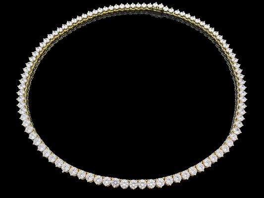 Sterling Silver Tennis Necklace 3prong 4mm with New Clasp