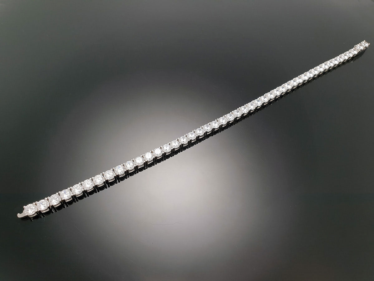 Sterling Silver Tennis Bracelet 4prong 4mm with New Clasp